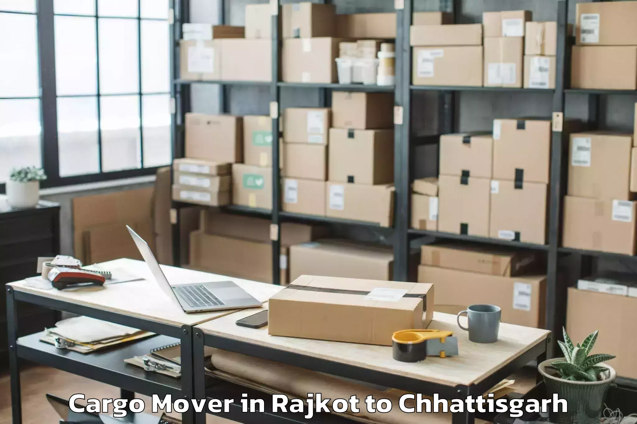 Professional Rajkot to Icfai University Raipur Durg Cargo Mover